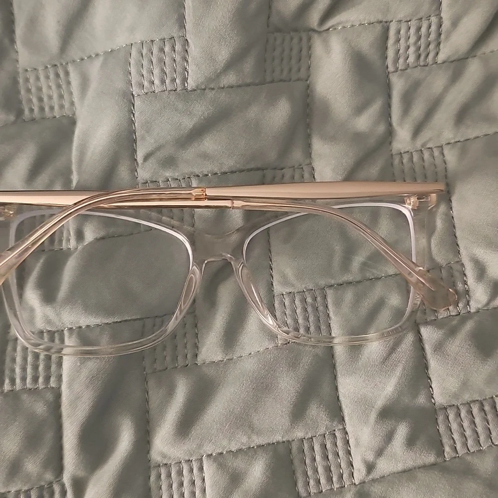 Zeelool Elegant Clear Frame Prescription Filled Glasses With Gold
